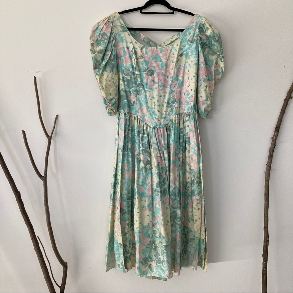 SOLD ❌ Vintage Alfred Angelo 100% Cotton 80s Dress Floral Garden Church